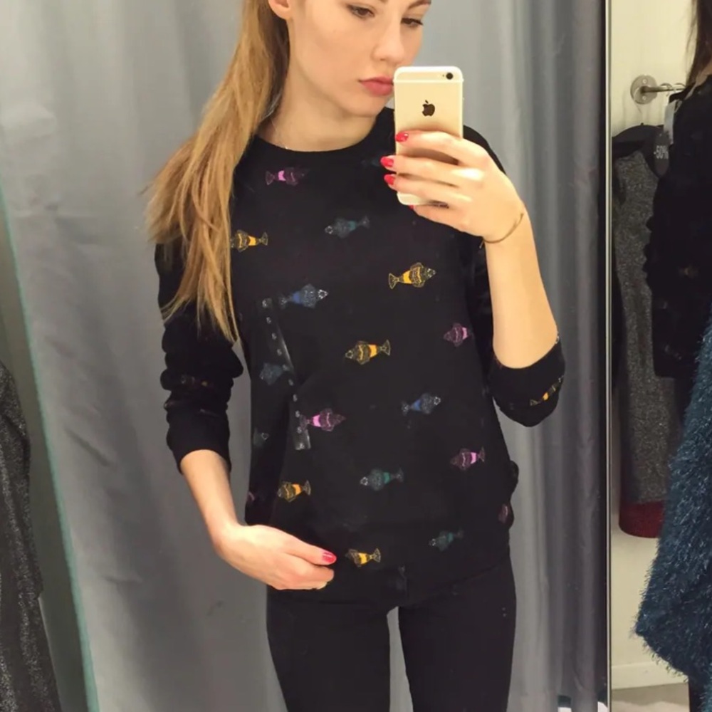 H&M Fish Multi-Colored Patterned Sweater
